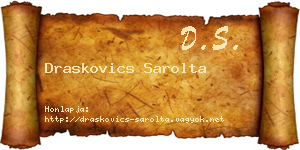 Draskovics Sarolta névjegykártya